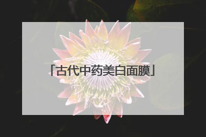 古代中药美白面膜