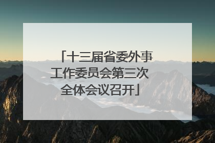 十三届省委外事工作委员会第三次全体会议召开