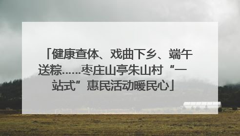 健康查体、戏曲下乡、端午送粽……枣庄山亭朱山村“一站式”惠民活动暖民心