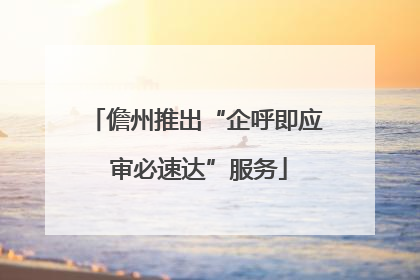 儋州推出“企呼即应 审必速达”服务