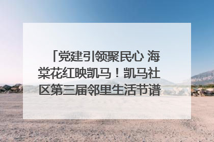 党建引领聚民心 海棠花红映凯马！凯马社区第三届邻里生活节谱写幸福新篇章