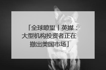 全球瞭望丨英媒：大型机构投资者正在撤出美国市场