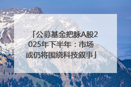 公募基金把脉A股2025年下半年：市场或仍将围绕科技叙事