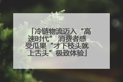 冷链物流迈入“高速时代” 消费者感受瓜果“才下枝头就上舌头”极致体验