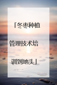 冬枣种植管理技术培训到地头
