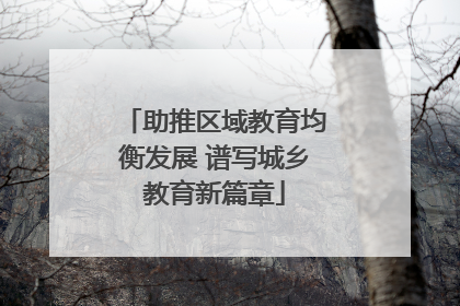 助推区域教育均衡发展 谱写城乡教育新篇章