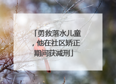 勇救落水儿童，他在社区矫正期间获减刑