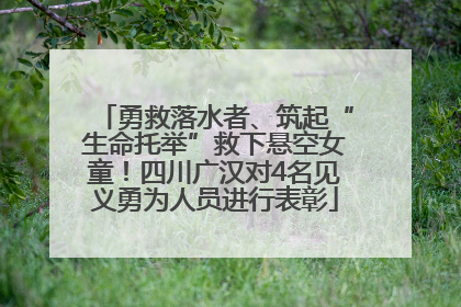 勇救落水者、筑起“生命托举”救下悬空女童！四川广汉对4名见义勇为人员进行表彰
