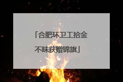 合肥环卫工拾金不昧获赠锦旗
