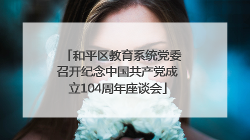 和平区教育系统党委召开纪念中国共产党成立104周年座谈会