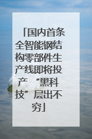 国内首条全智能钢结构零部件生产线即将投产 “黑科技”层出不穷