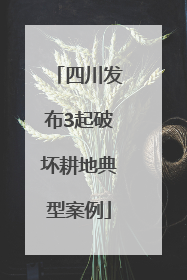四川发布3起破坏耕地典型案例