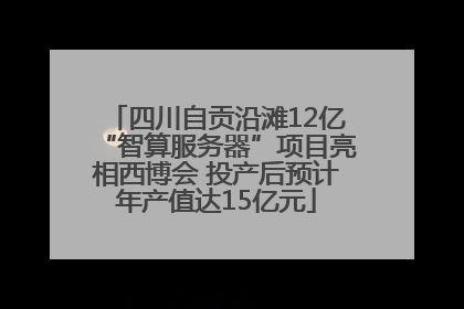 四川自贡沿滩12亿“智算服务器”项目亮相西博会 投产后预计年产值达15亿元