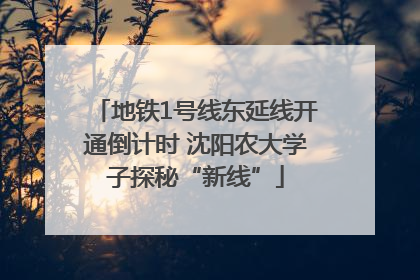 地铁1号线东延线开通倒计时 沈阳农大学子探秘“新线”
