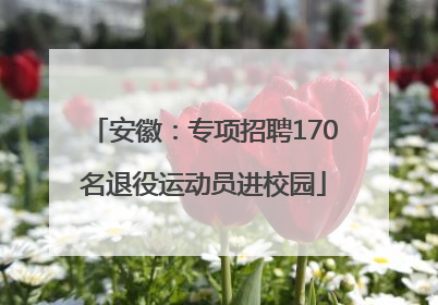 安徽：专项招聘170名退役运动员进校园