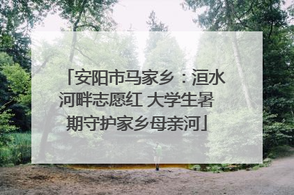 安阳市马家乡：洹水河畔志愿红 大学生暑期守护家乡母亲河