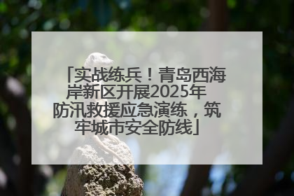 实战练兵！青岛西海岸新区开展2025年防汛救援应急演练，筑牢城市安全防线