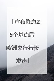 宣布降息25个基点后 欧洲央行行长发声