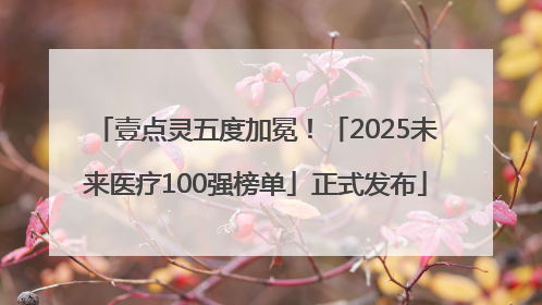 壹点灵五度加冕！「2025未来医疗100强榜单」正式发布