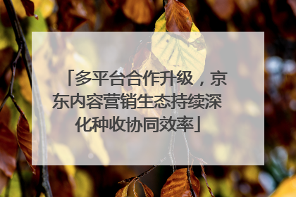 多平台合作升级，京东内容营销生态持续深化种收协同效率