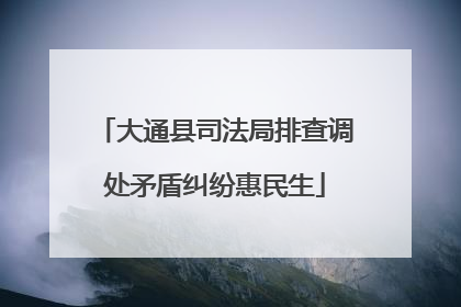 大通县司法局排查调处矛盾纠纷惠民生