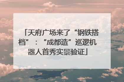 天府广场来了“钢铁搭档”：“成都造”巡逻机器人首秀实景验证