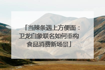 当辣条遇上方便面：卫龙白象联名如何重构食品消费新场景