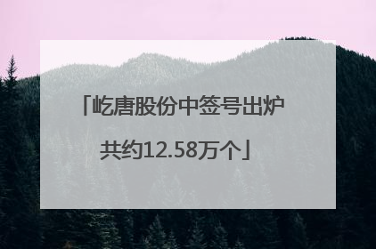 屹唐股份中签号出炉 共约12.58万个