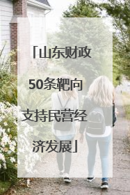 山东财政50条靶向支持民营经济发展