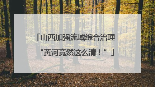 山西加强流域综合治理 “黄河竟然这么清！”