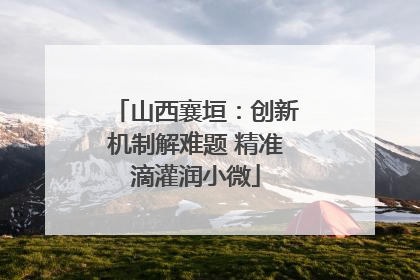 山西襄垣：创新机制解难题 精准滴灌润小微