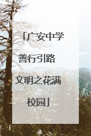 广安中学善行引路 文明之花满校园