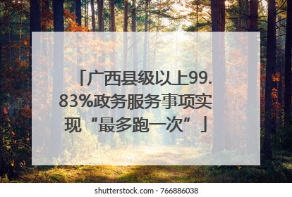 广西县级以上99.83%政务服务事项实现“最多跑一次”