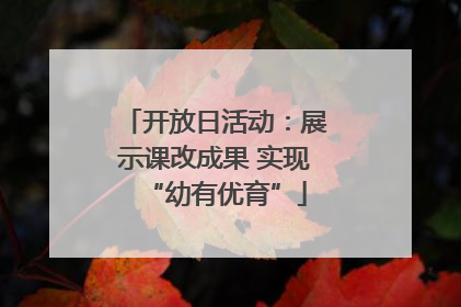 开放日活动：展示课改成果 实现“幼有优育”