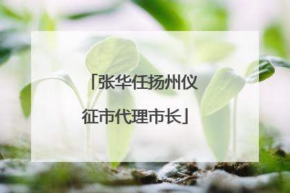 张华任扬州仪征市代理市长