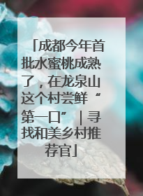 成都今年首批水蜜桃成熟了，在龙泉山这个村尝鲜“第一口”｜寻找和美乡村推荐官
