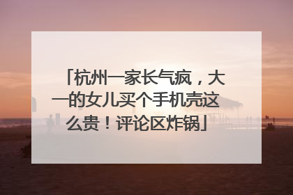 杭州一家长气疯，大一的女儿买个手机壳这么贵！评论区炸锅