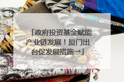 政府投资基金赋能产业链发展！厦门出台促发展措施→