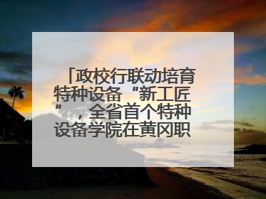 政校行联动培育特种设备“新工匠”，全省首个特种设备学院在黄冈职业技术学院成立