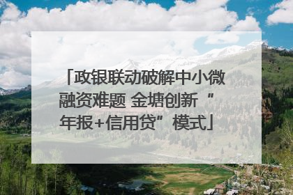 政银联动破解中小微融资难题 金塘创新“年报+信用贷”模式