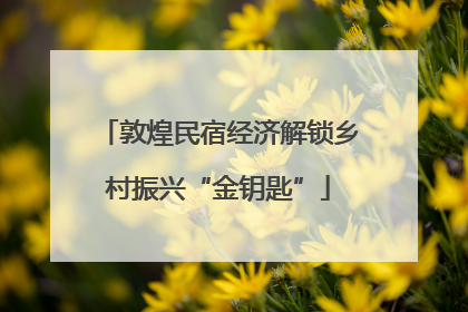 敦煌民宿经济解锁乡村振兴“金钥匙”