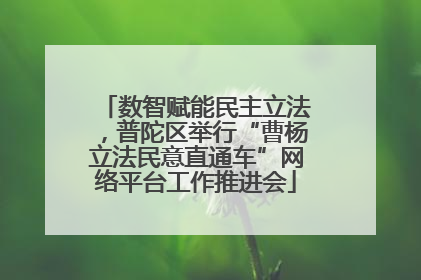 数智赋能民主立法，普陀区举行“曹杨立法民意直通车”网络平台工作推进会