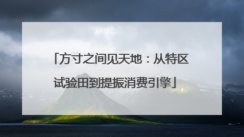 方寸之间见天地：从特区试验田到提振消费引擎