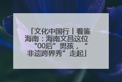 文化中国行丨看鉴海南:海南文昌这位“00后”男孩,“非遗跨界秀”走起
