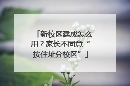 新校区建成怎么用？家长不同意“按住址分校区”