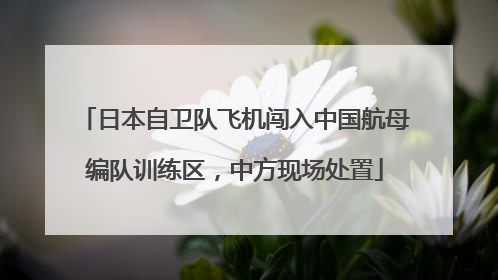 日本自卫队飞机闯入中国航母编队训练区，中方现场处置