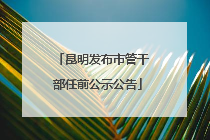 昆明发布市管干部任前公示公告