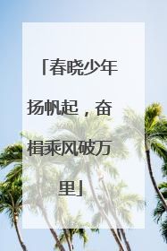 春晓少年扬帆起，奋楫乘风破万里