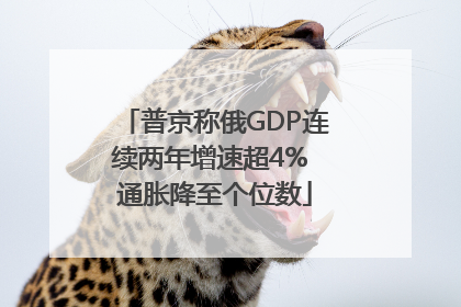 普京称俄GDP连续两年增速超4% 通胀降至个位数