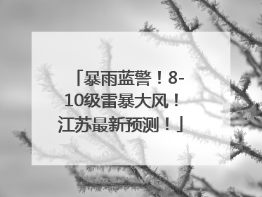 暴雨蓝警！8-10级雷暴大风！江苏最新预测！